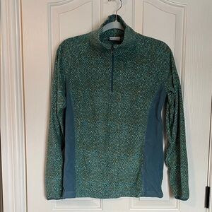 Columbia Green Patterned Quarter-Zip Pullover